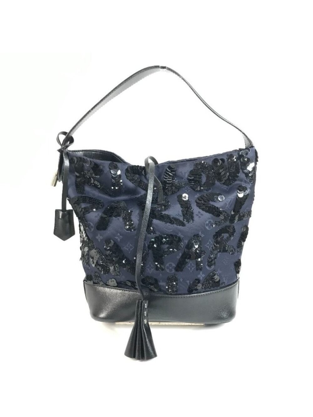 Louis Vuitton Handbag Spotlight GM Satin Leather Navy